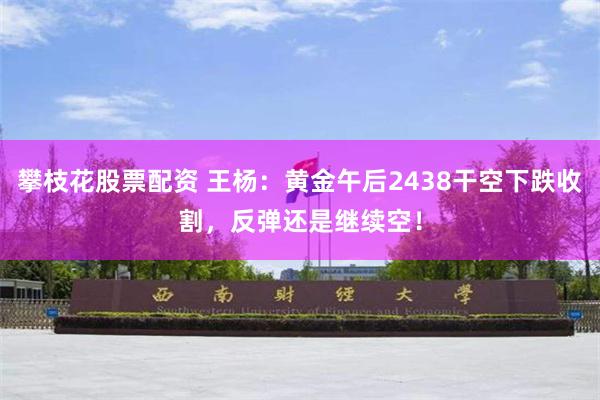 攀枝花股票配资 王杨：黄金午后2438干空下跌收割，反弹还是继续空！