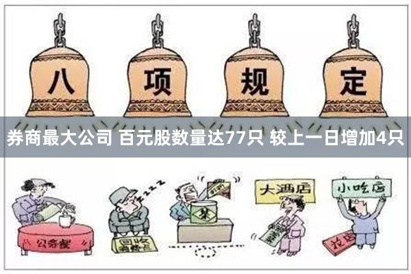 券商最大公司 百元股数量达77只 较上一日增加4只